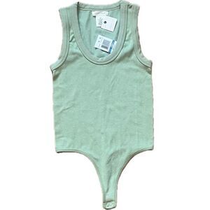 Ultra Flirt Ribbed Bodysuit Green Size Small